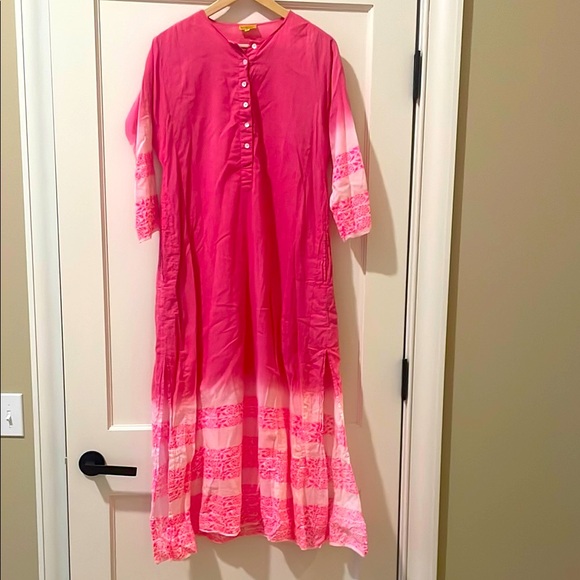 Roberta Roller Rabbit Pink Buttoned caftan - Picture 1 of 7